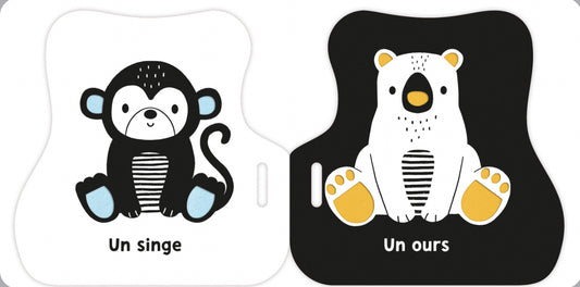 Mon premier livre poussette en noir & blanc - animaux mignons petit prix (petit défaut)