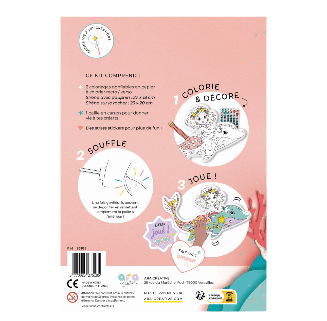 Coloriage gonflables - sirènes - Les ptites soeurs