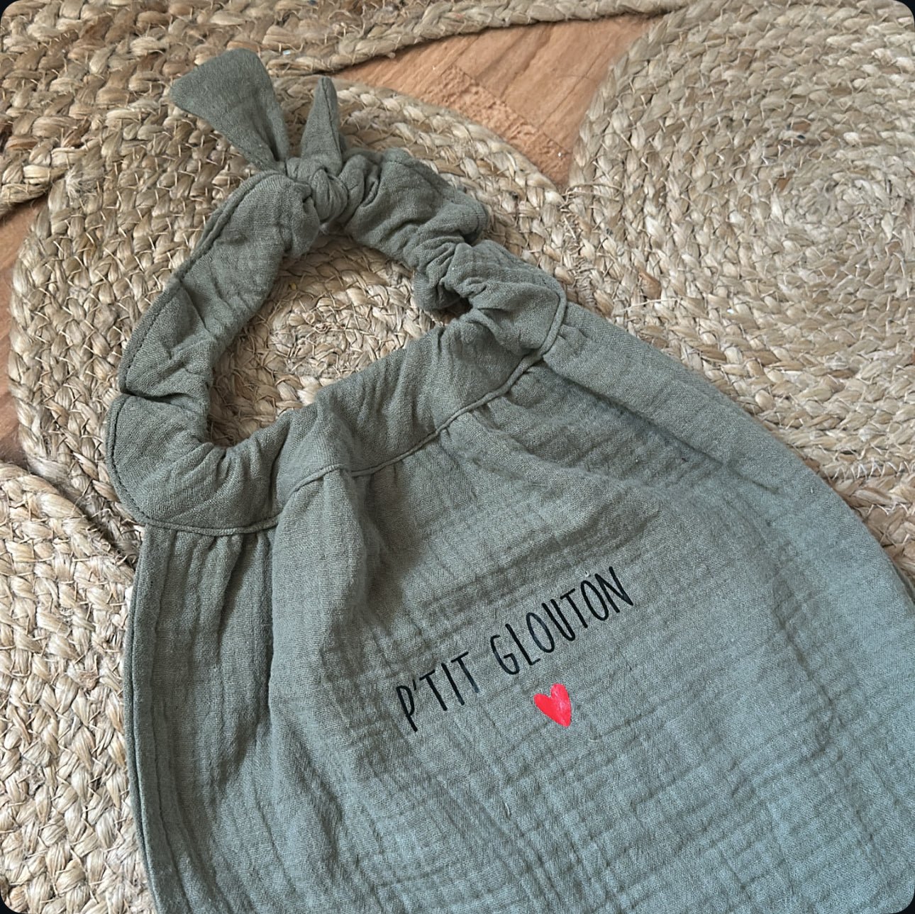 Serviette de cantine - p’tit glouton vert - Les ptites soeurs