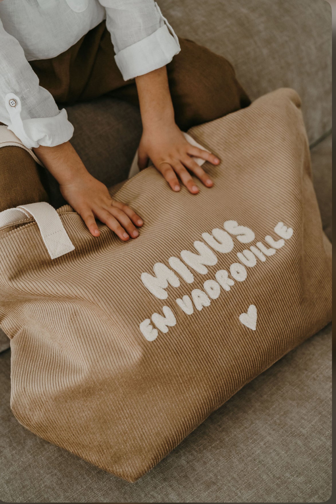 Sac XL velours beige - Minus