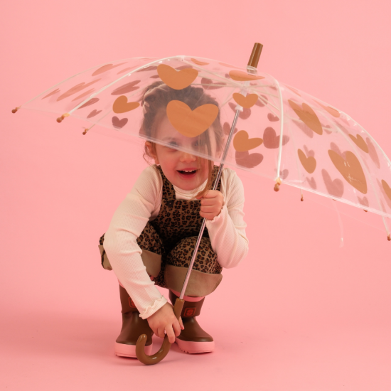 Parapluie cœurs marrons - précommande