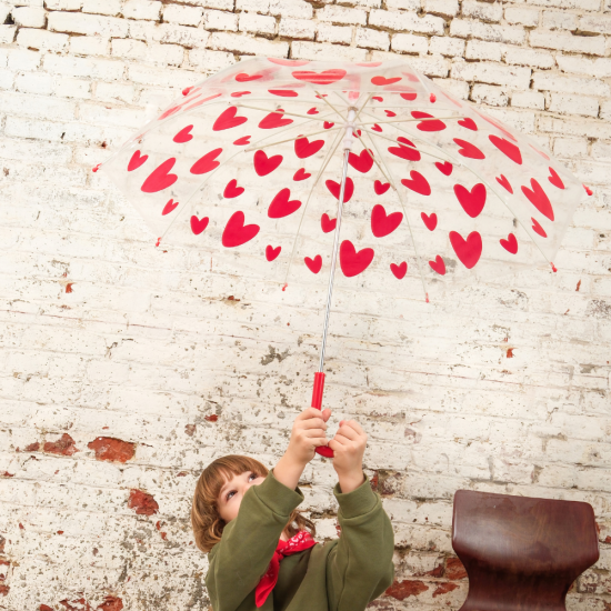 Parapluie cœurs rouges