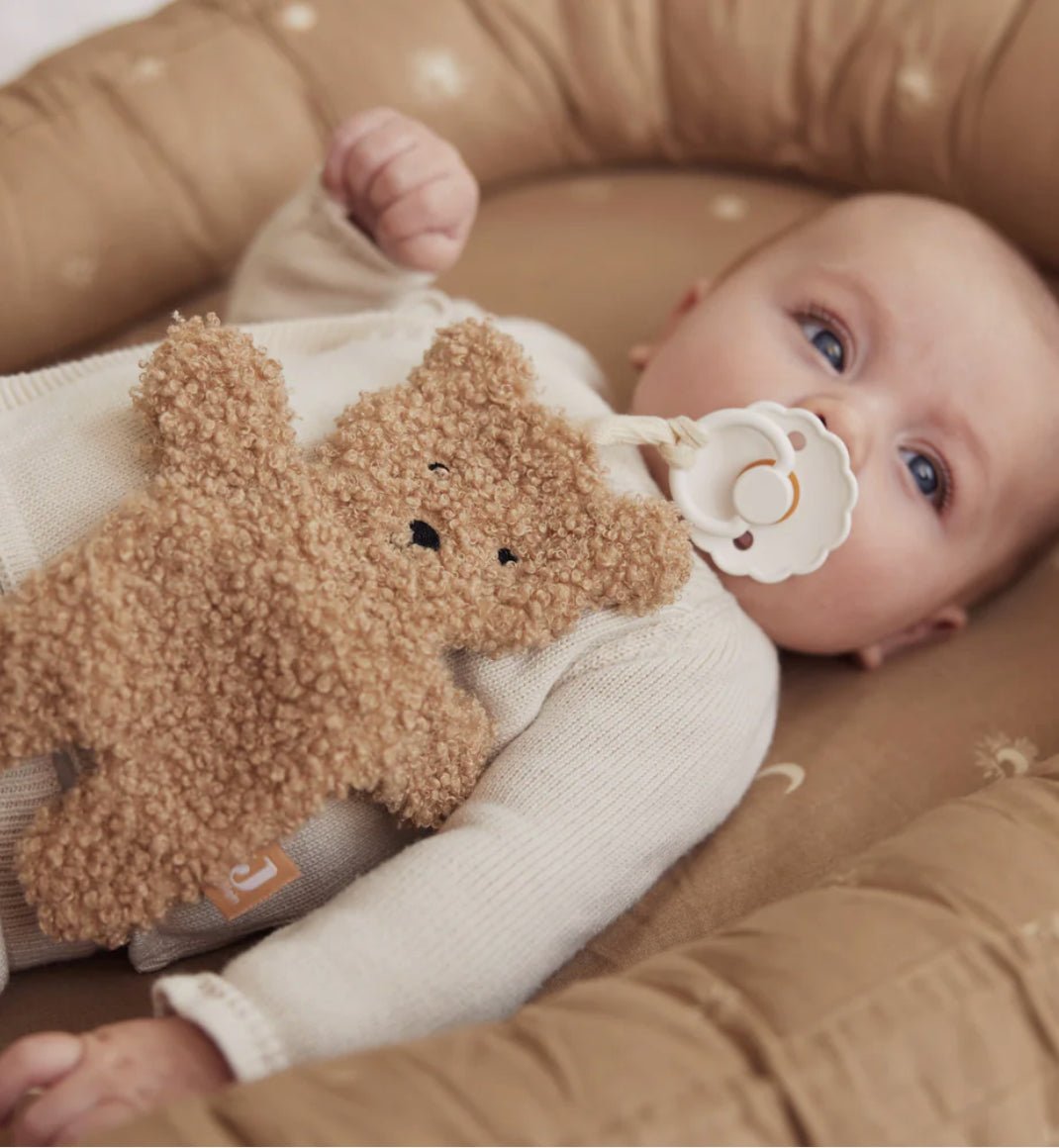 Attache tétine ourson - biscuit - Les ptites soeurs