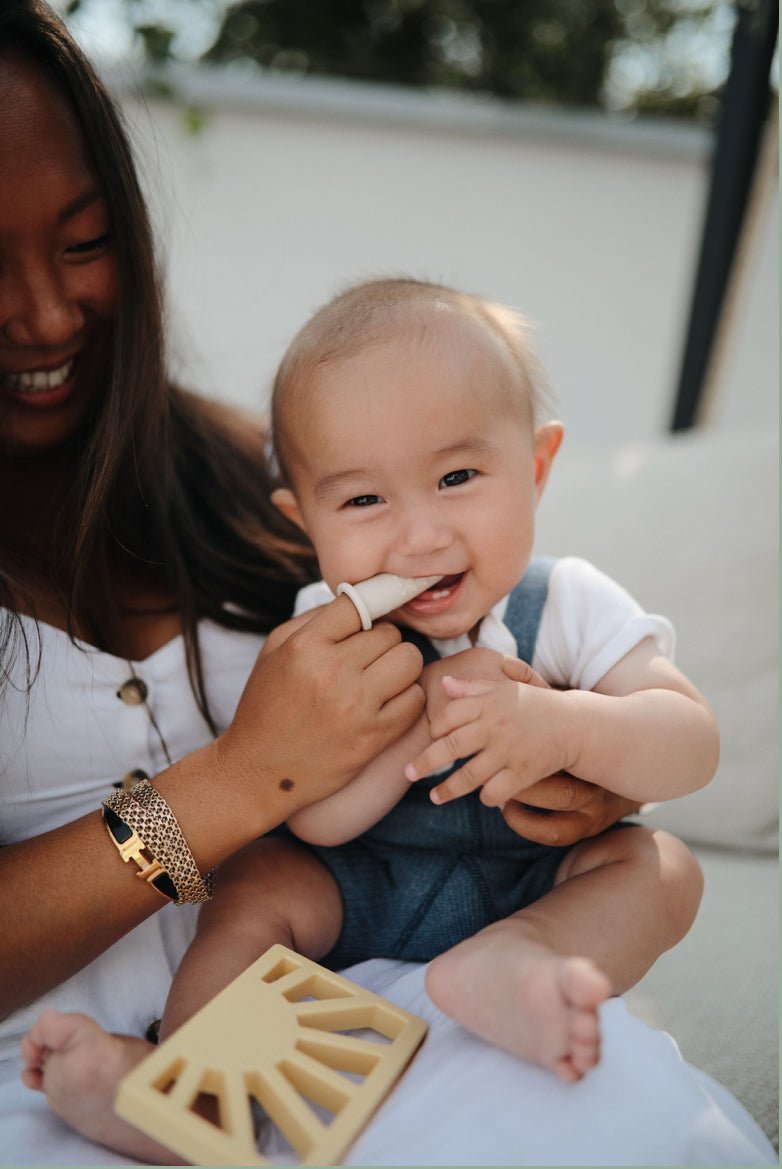 Brosse à dents bébé - Vert & sable - Les ptites soeurs