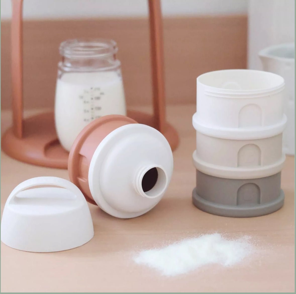 Boîte doseuse - 4 compartiments - Cotton white/Terracotta - Les ptites soeurs