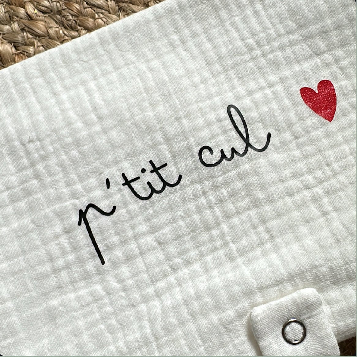 Pochette range couche en gaze de coton « p’tit cul » - Les ptites soeurs