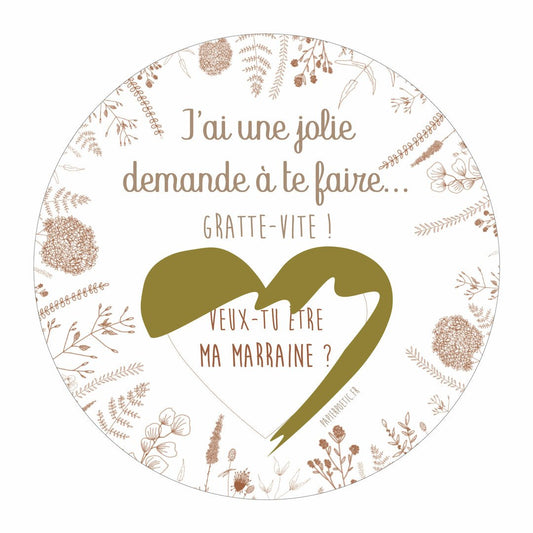 Carte Annonce À Gratter “Marraine” - Les ptites soeurs