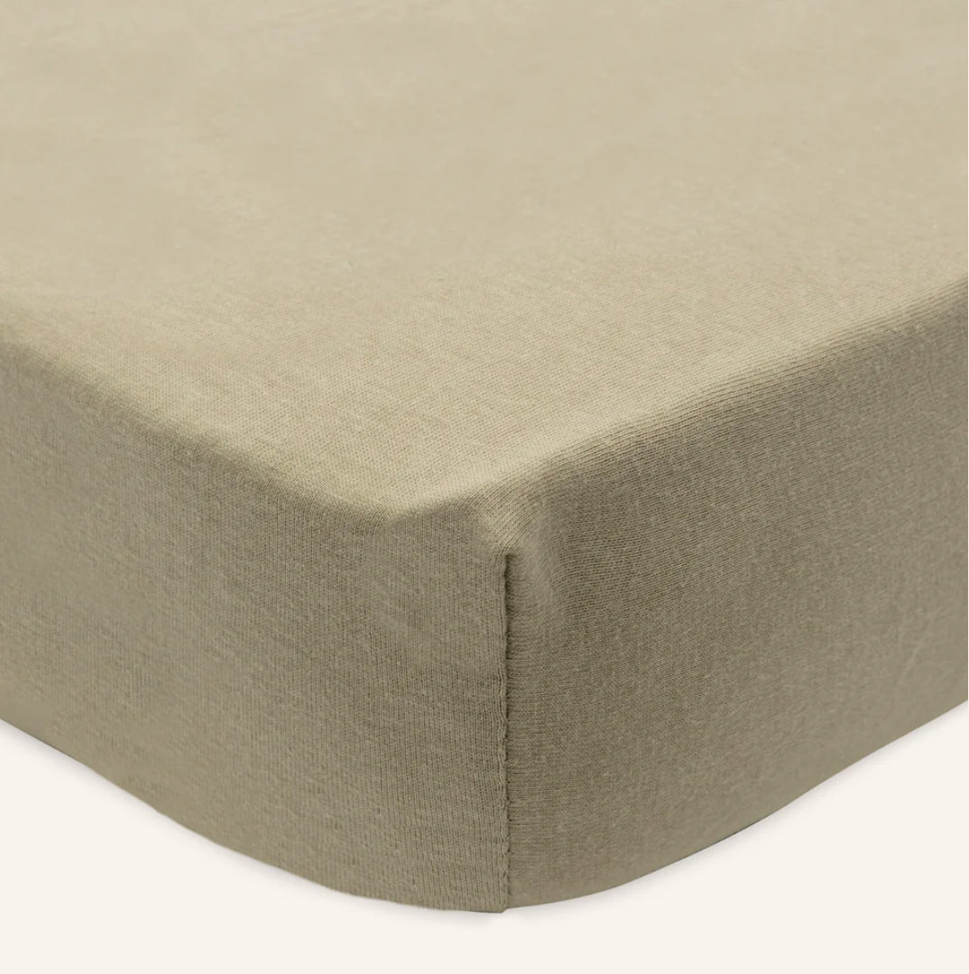 Drap - housse - Vert olive - Les ptites soeurs