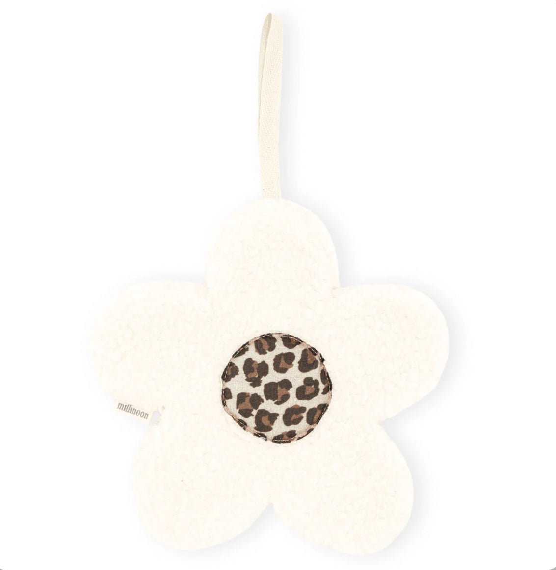 Attache tétine big fleur sherpa écru léopard graou - Les ptites soeurs