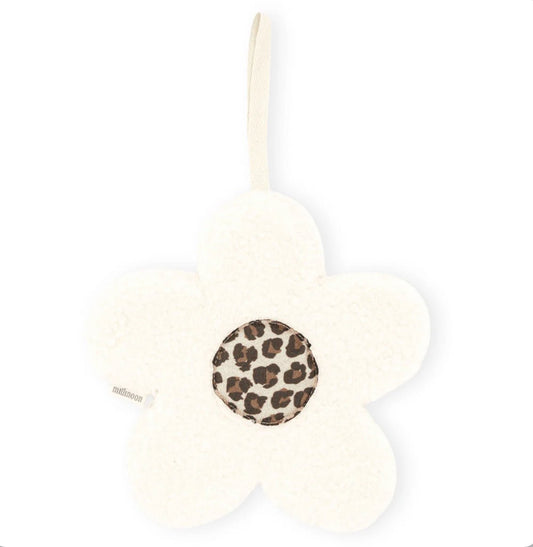 Attache tétine big fleur sherpa écru léopard graou - Les ptites soeurs