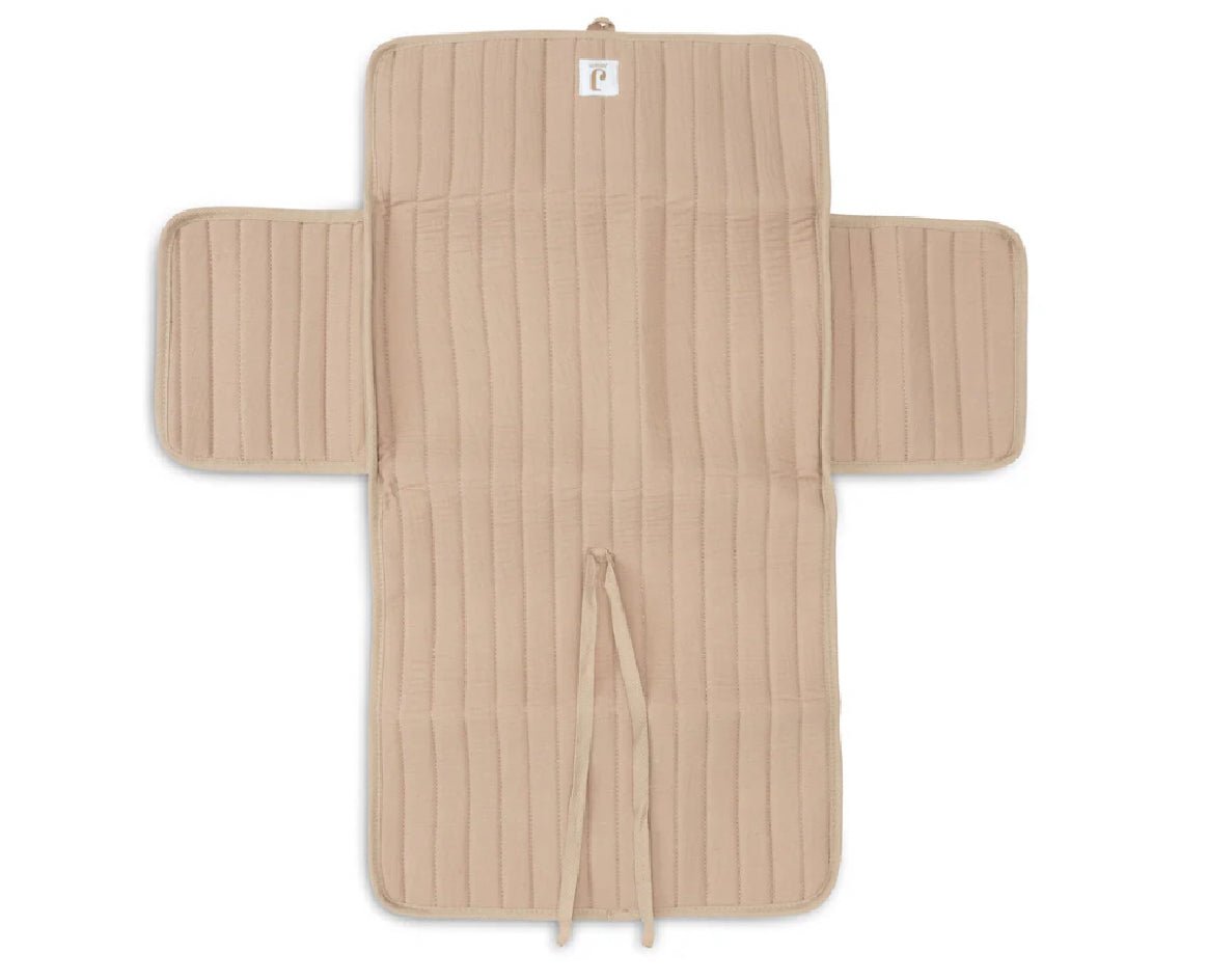 Tapis à Langer nomade Gaze de Coton - Biscuit - Les ptites soeurs