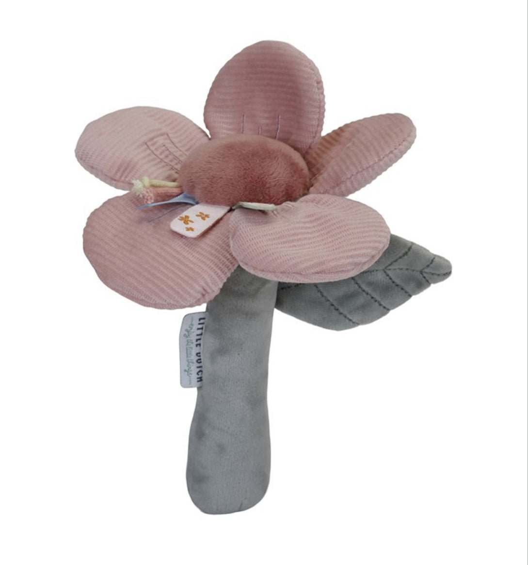 Hochet Fleur rose - Les ptites soeurs