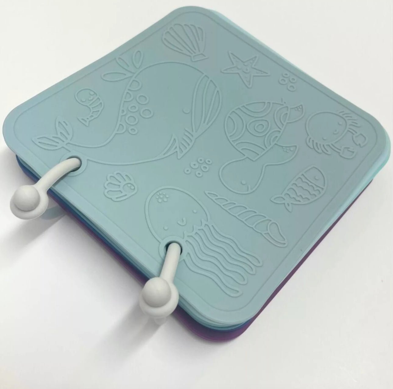 Livre sensoriel - silicone bleu - Les ptites soeurs