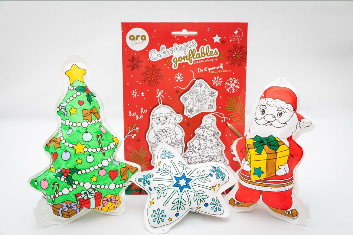 Noël – 3 coloriages gonflables à suspendre - Les ptites soeurs