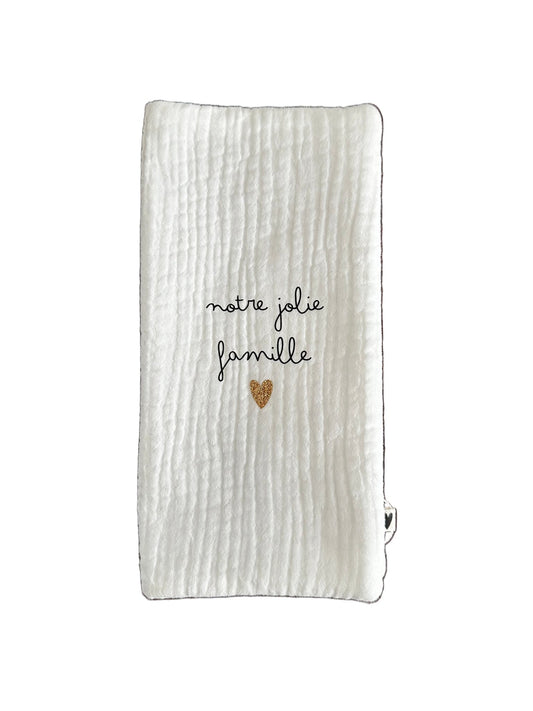 Protège livret de famille - gaze blanc - Les ptites soeurs