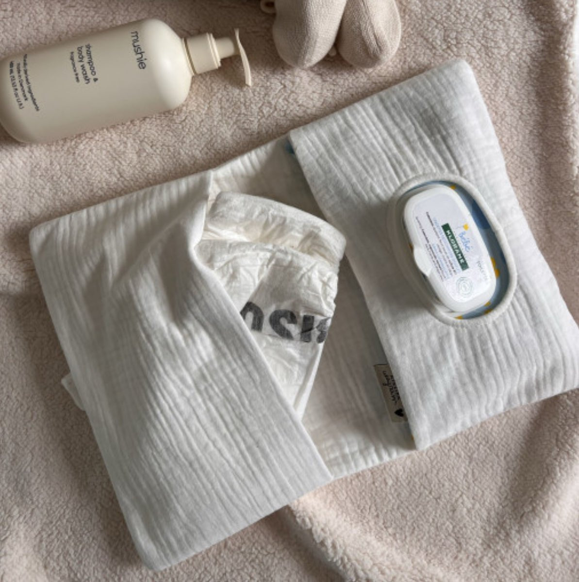 Pochette range - couche - verte - Les ptites soeurs