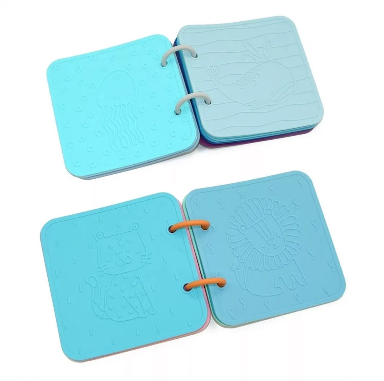 Livre sensoriel - silicone bleu - Les ptites soeurs