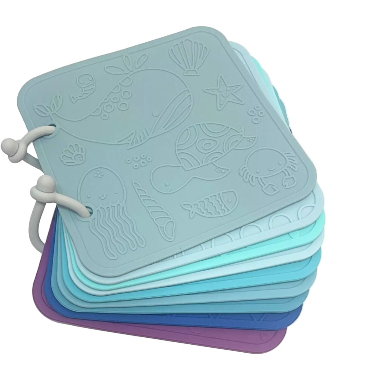 Livre sensoriel - silicone bleu - Les ptites soeurs