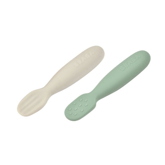 Lot de 2 pré - cuillères silicone - Les ptites soeurs