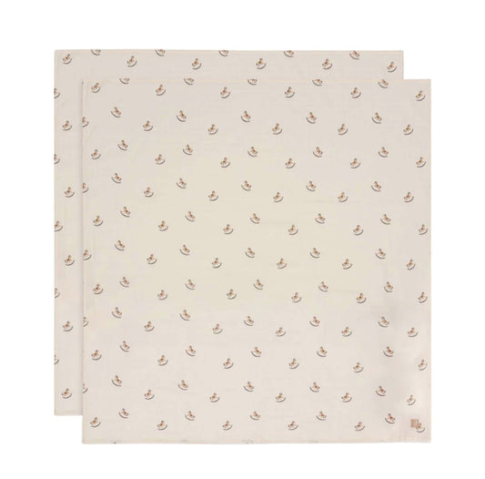 Lange gaze de coton 115x115cm - Nostalgic Ride - 2 Unités - Les ptites soeurs