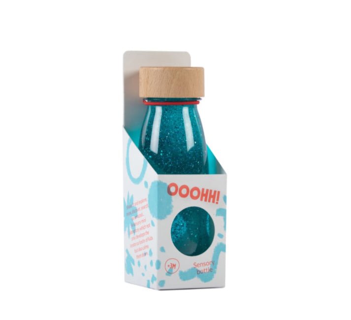Bouteille sensorielle turquoise - Les ptites soeurs