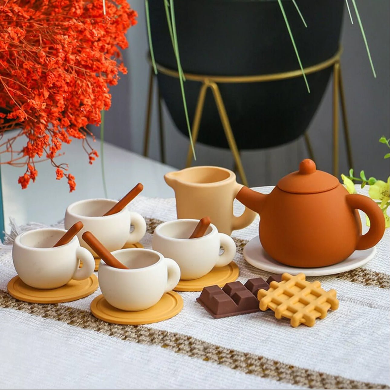 Dînette en silicone - service à thé - Les ptites soeurs