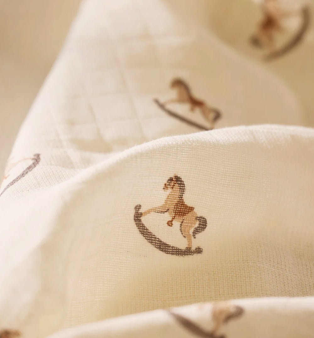 Lange gaze de coton 115x115cm - Nostalgic Ride - 2 Unités - Les ptites soeurs