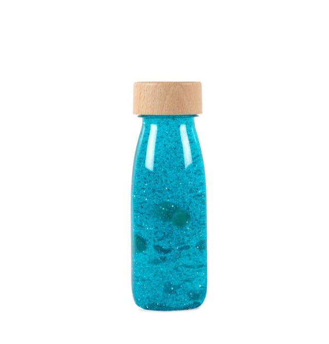 Bouteille sensorielle turquoise - Les ptites soeurs