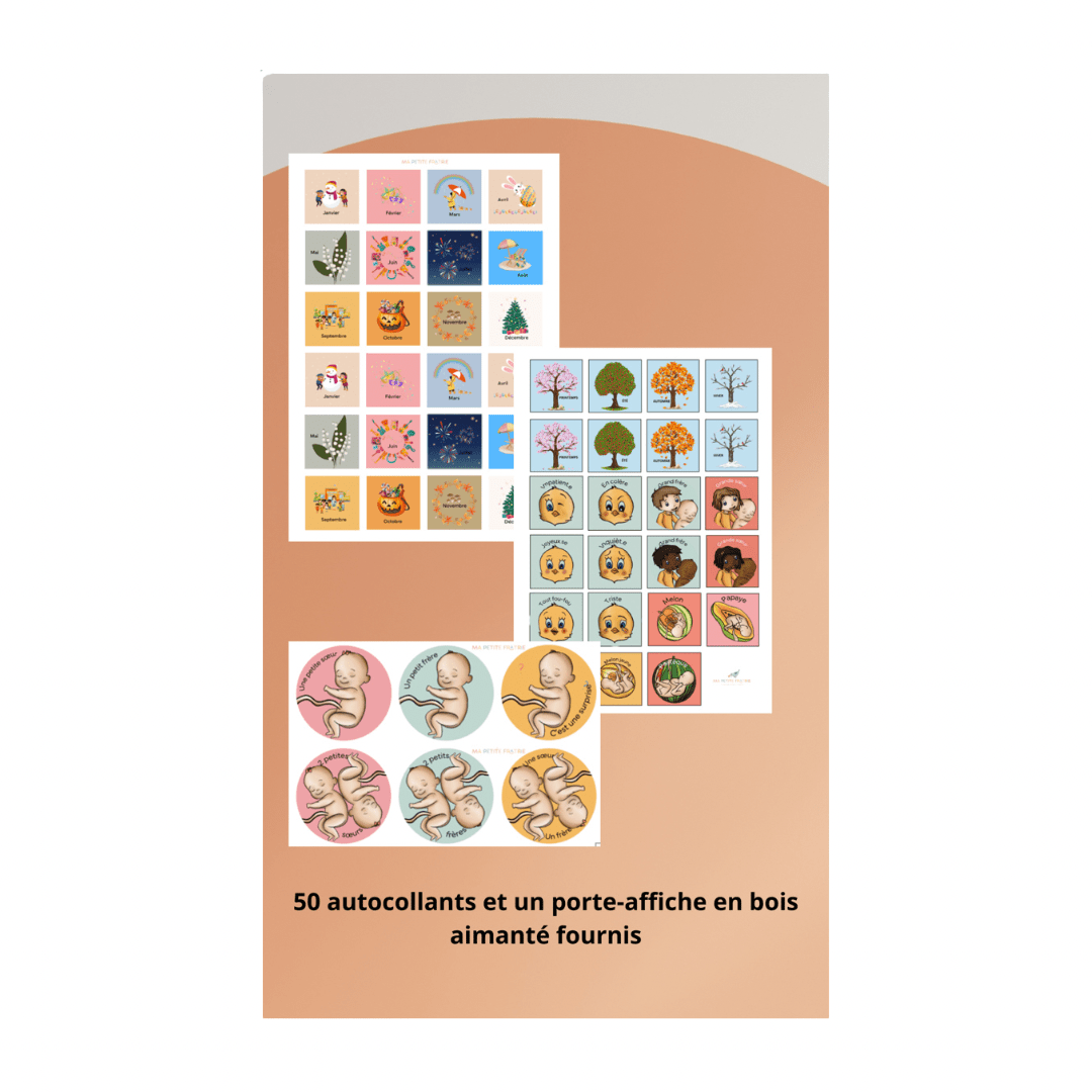 "Le ventre de maman s'arrondit" - Calendrier grossesse pour enfant - Les ptites soeurs