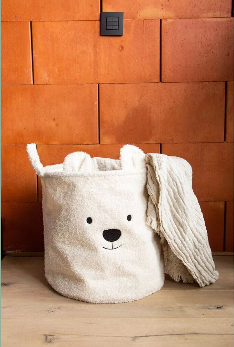 Panier ourson écru - grand modèle - Les ptites soeurs