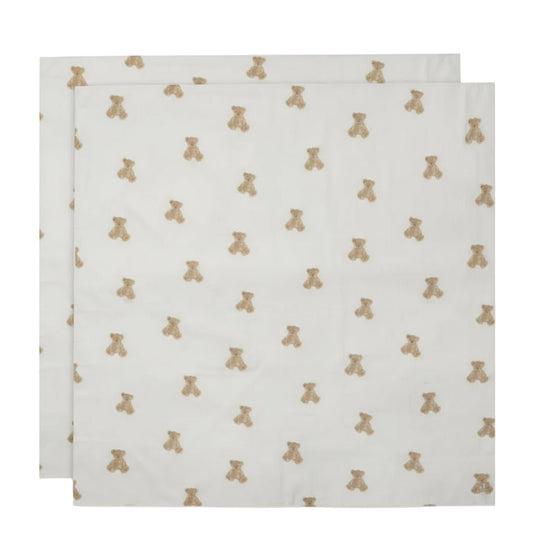 Lange gaze de coton XL ourson - pack de 2 - Les ptites soeurs
