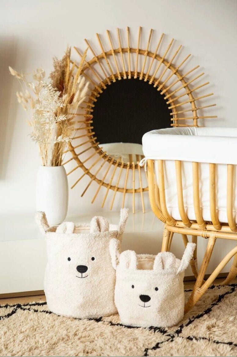 Panier ourson écru - grand modèle - Les ptites soeurs