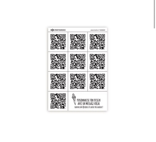 Planchette de 10 QR Code - enregistrements vocaux - Les ptites soeurs
