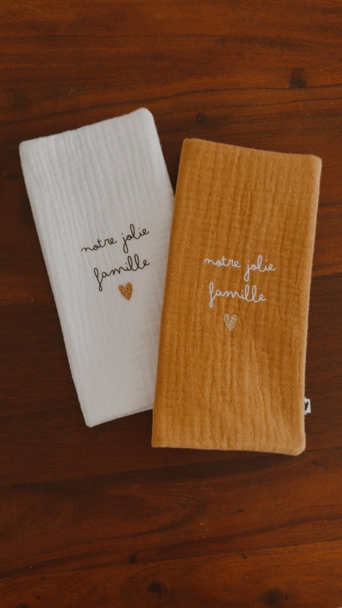 Protège livret de famille - gaze Camel - Les ptites soeurs