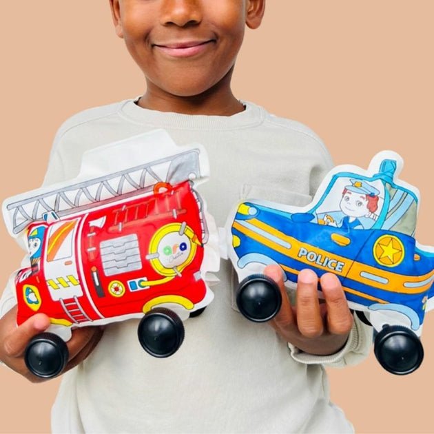 Coloriage gonflable - véhicules de secours - Les ptites soeurs