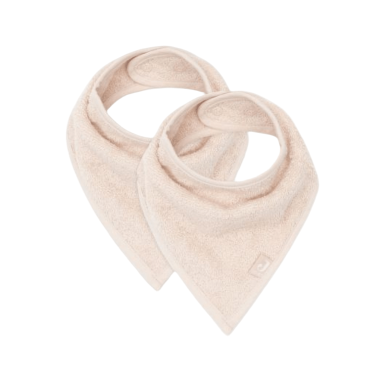 Bavoir bandana rose pâle - pack de 2 - Les ptites soeurs