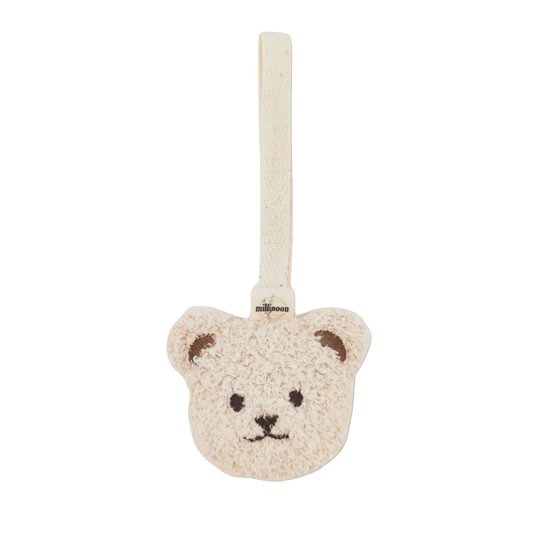 Attache tétine ourson - crème - Les ptites soeurs