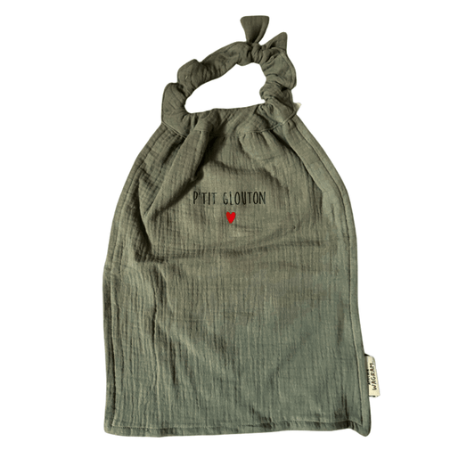 Serviette de cantine - p’tit glouton vert - Les ptites soeurs