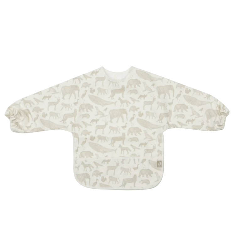 Bavoir à Manches Imperméable Animals - Olive Green - Les ptites soeurs