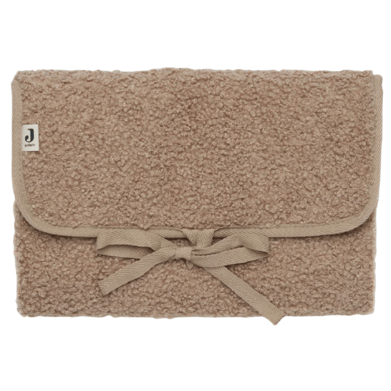 Matelas à langer nomade en tissu bouclé – Biscuit - Les ptites soeurs