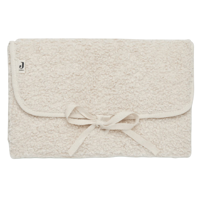 Matelas à langer nomade en tissu bouclé – Naturel - Les ptites soeurs