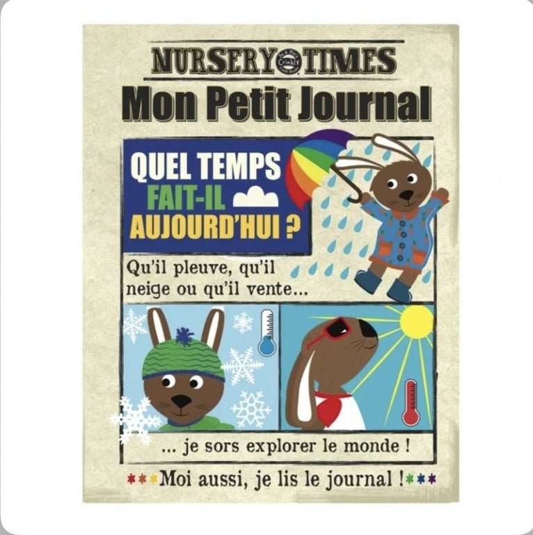 Journal en bébé tissu - la météo - Les ptites soeurs