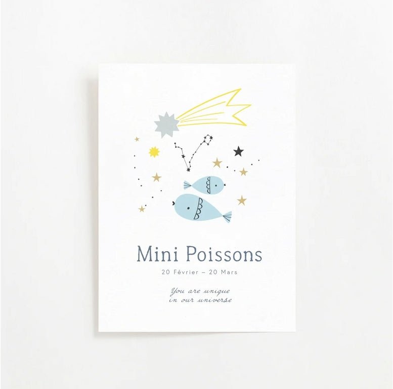 Carte astro - mini Poisson - Les ptites soeurs