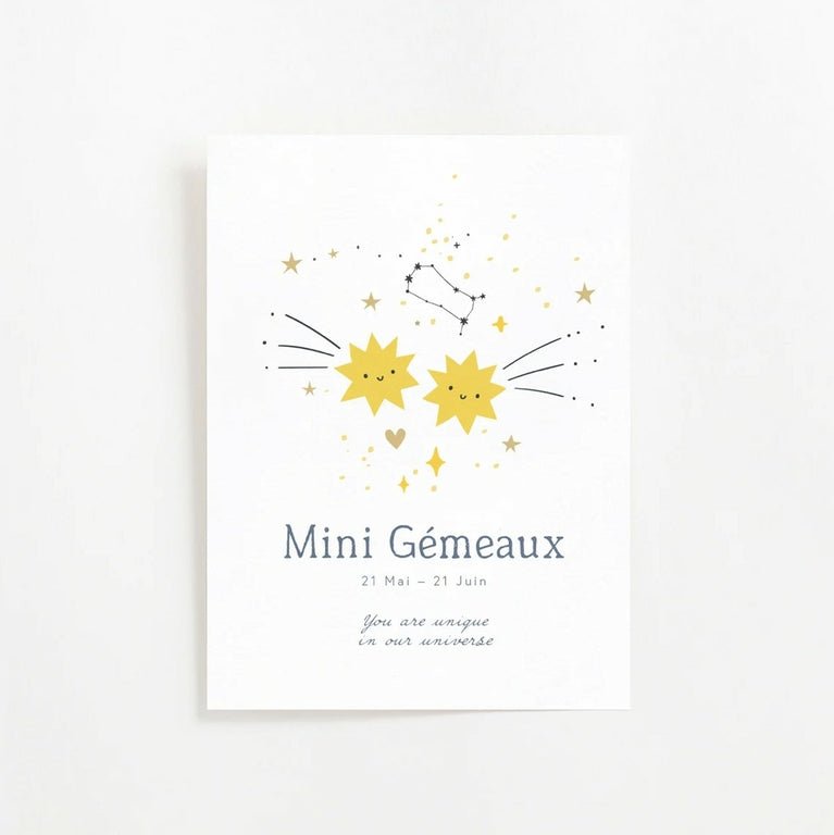 Carte astro - mini Gémeaux - Les ptites soeurs