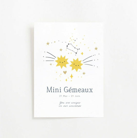 Carte astro - mini Gémeaux - Les ptites soeurs