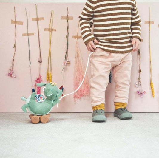 Peluche à tirer Joe le dragon - Les ptites soeurs
