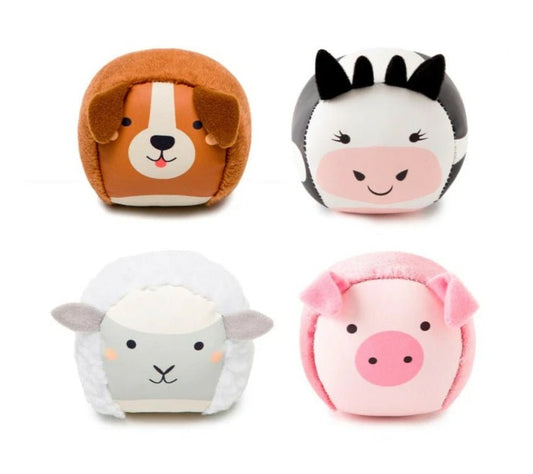 Set de 4 balles doudous | Ferme - Les ptites soeurs