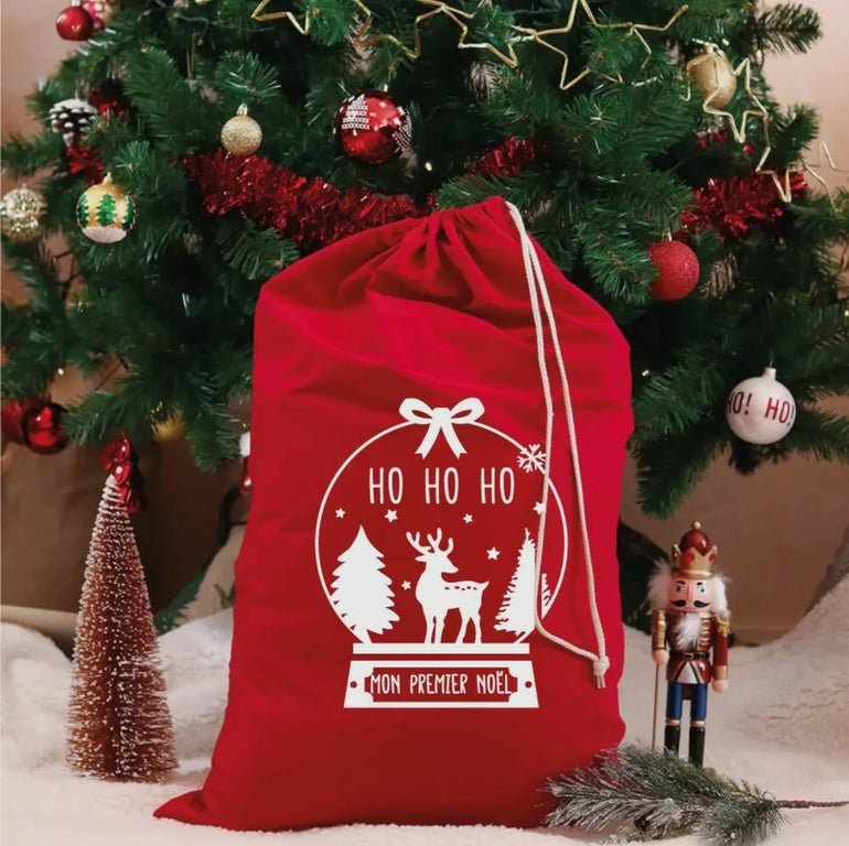Hotte rouge de Noël - Mon premier Noël renne - Les ptites soeurs